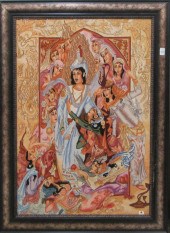 FRAMED PERSIAN TABRIZ TABLEAU