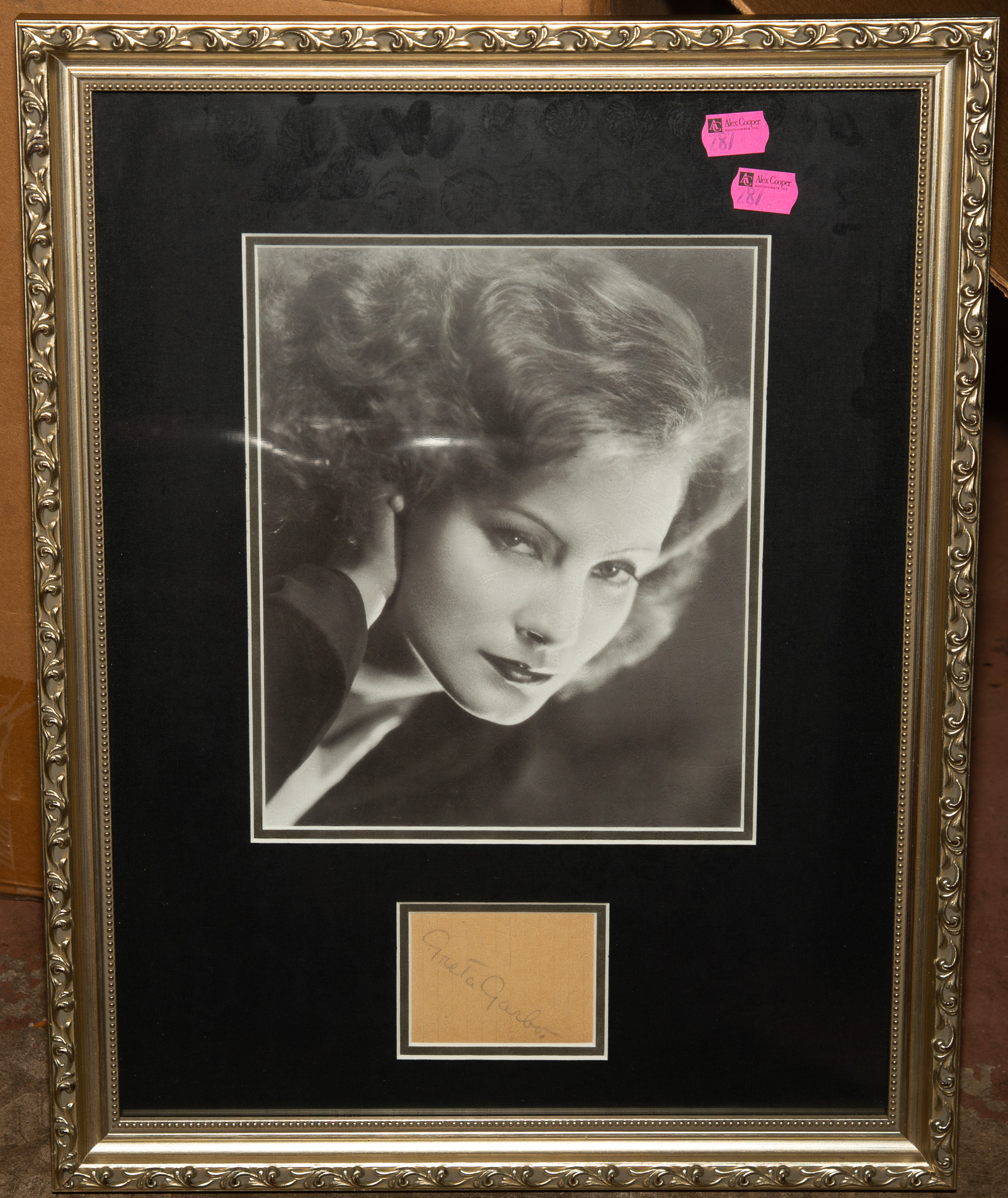 FRAMED PHOTO OF GRETA GARBO WITH
