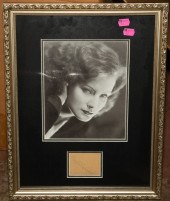 FRAMED PHOTO OF GRETA GARBO WI