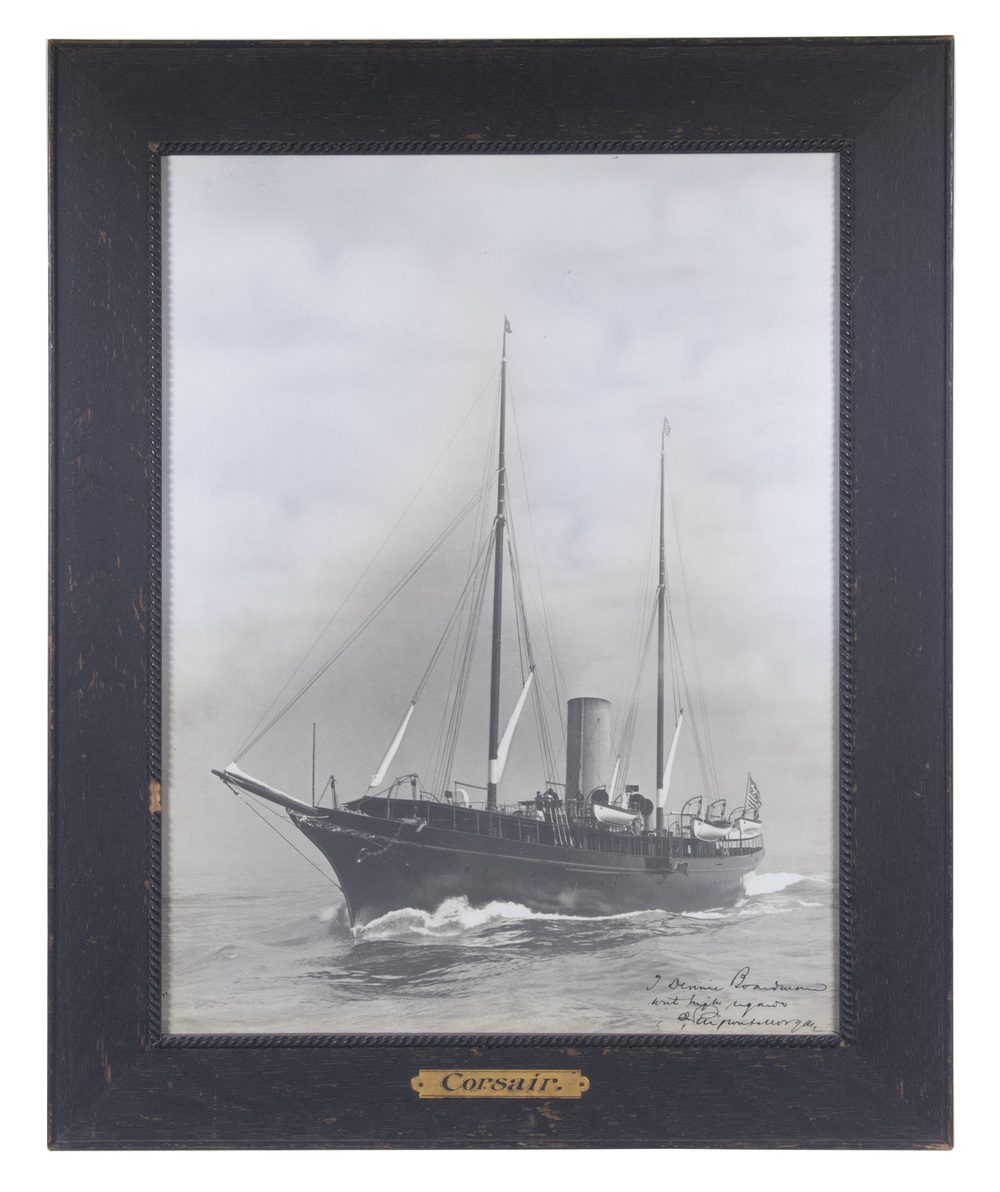 FRAMED PHOTO OF J.P. MORGAN'S YACHT