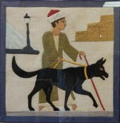 FRAMED PIECED COTTON AND WOOL