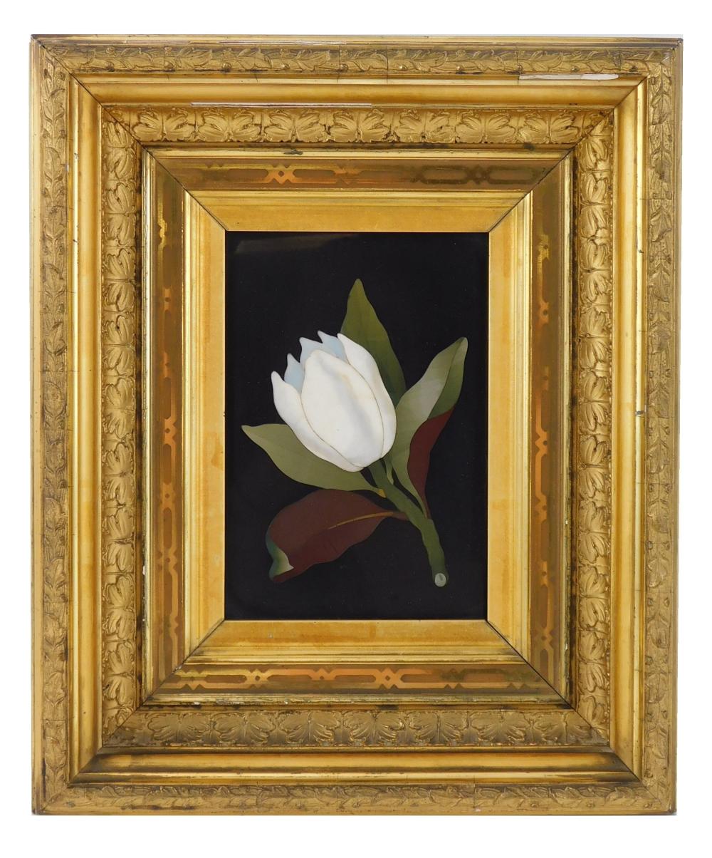 FRAMED PIETRA DURA OF FLOWERING