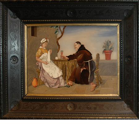 Framed Pietra Dura Plaque 	 