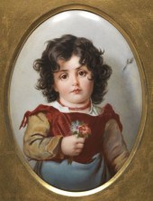 FRAMED PORCELAIN PAINTED PLAQU