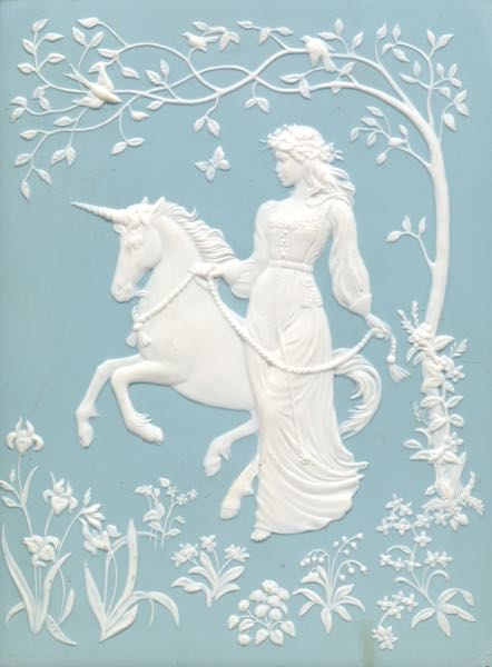 FRAMED PORCELAIN PLAQUE 14 ½" x