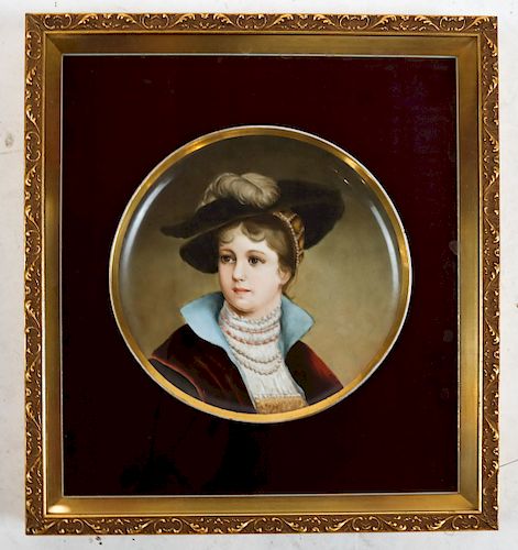 FRAMED PORCELAIN PLAQUE CHARGER:
