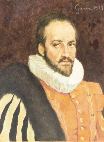 FRAMED PORTRAIT PAINTING OF A