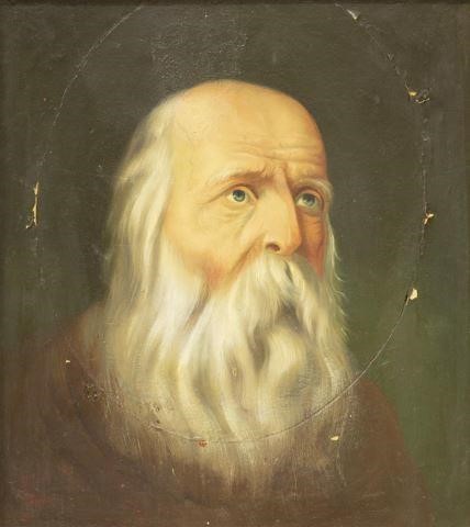 FRAMED PORTRAIT PAINTING OF BEARDED