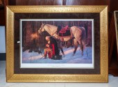 FRAMED PRINT OF GEORGE WASHING