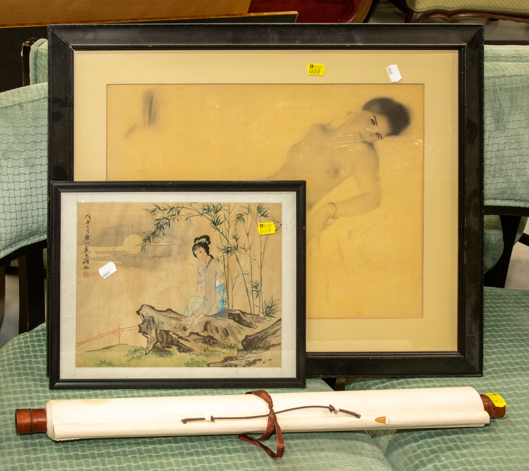FRAMED PRINT OF NUDE WITH FRAMED