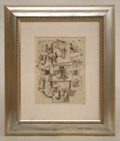 Framed print. ''Roadside Sketc