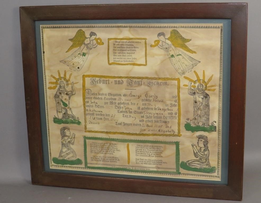 FRAMED PRINTED TAUFSCHEIN PRINTED
