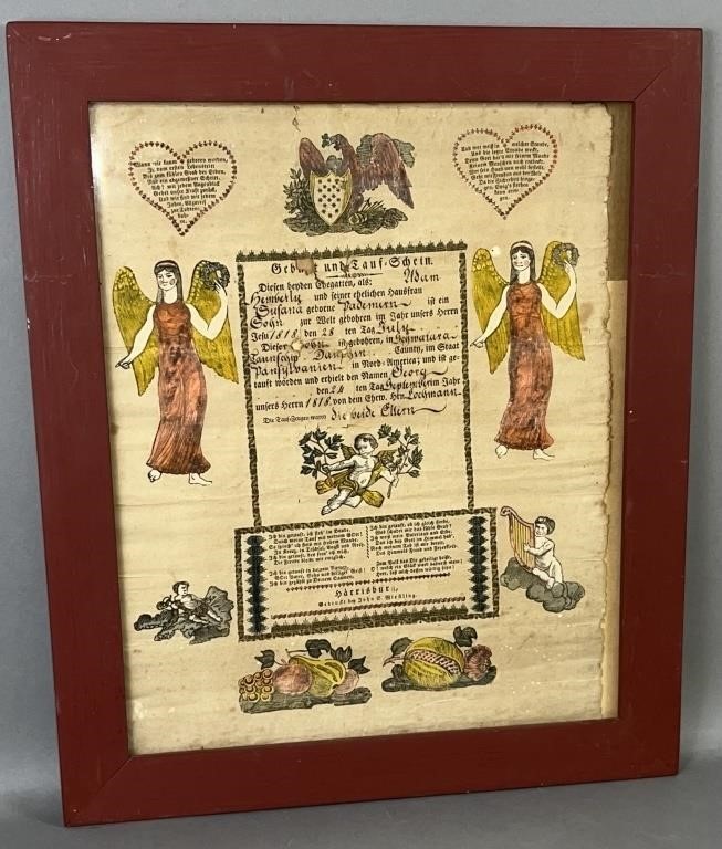 FRAMED PRINTED TAUFSCHEIN RECORD OF
