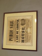 FRAMED "PUBLIC SALE" BROADSIDE