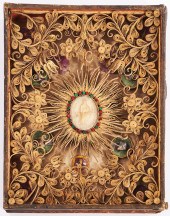 FRAMED QUILLED GILT PAPER RELI