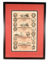 FRAMED RARE UNCUT SHEET OF STO