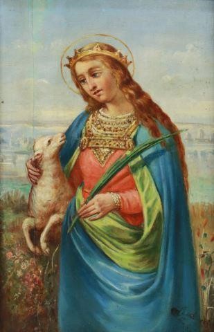 FRAMED RELIGIOUS OIL ON PANEL