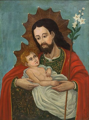FRAMED RELIGIOUS PAINTING, SAINT