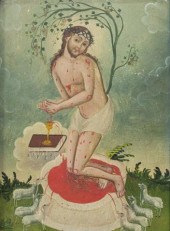 FRAMED RELIGIOUS RETABLO EUCHA