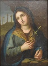 FRAMED RELIGIOUS RETABLO PAINT
