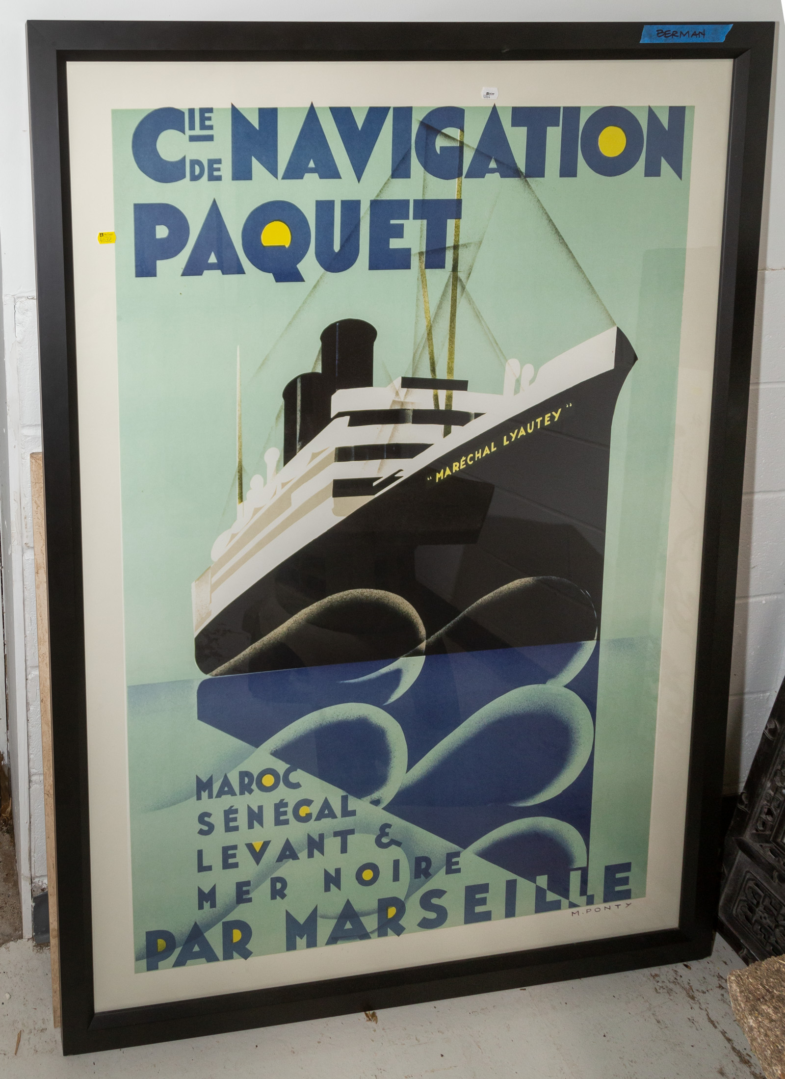 FRAMED REPRODUCTION STEAMSHIP