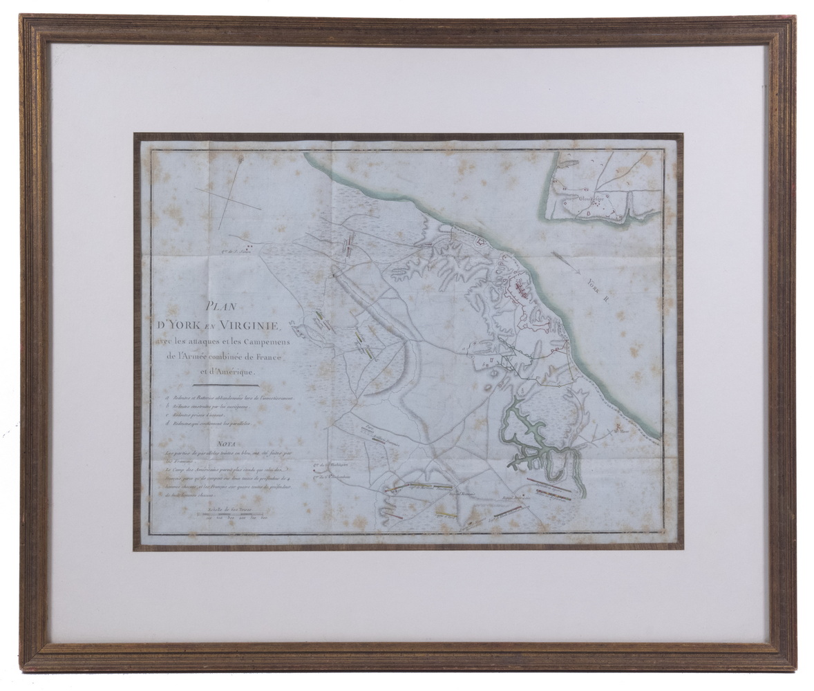 FRAMED REVOLUTIONARY WAR MAP,