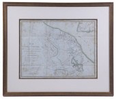 FRAMED REVOLUTIONARY WAR MAP,