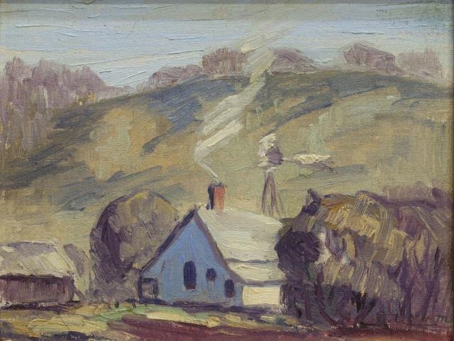 FRAMED ROBERT CRUM FARMHOUSE OIL