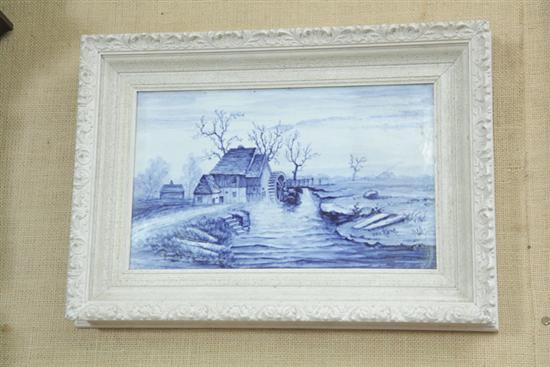 FRAMED ROYAL BONN-DELFT TILE.