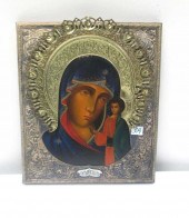 FRAMED RUSSIAN ICON, MADONNA A