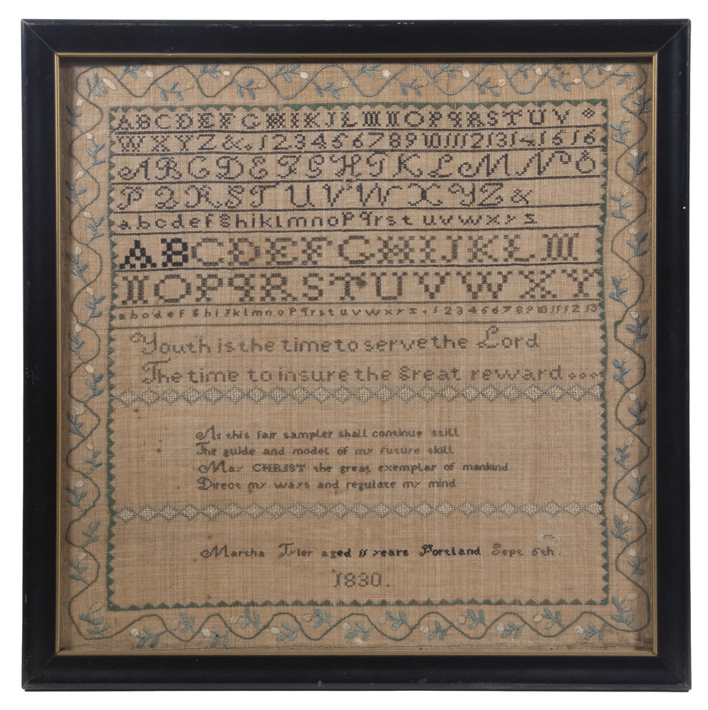 FRAMED SAMPLER "Martha Tyler,