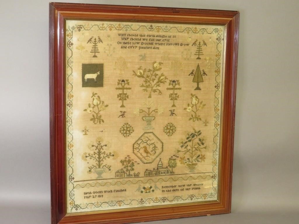 FRAMED SAMPLER OF SARAH CROOKSca.