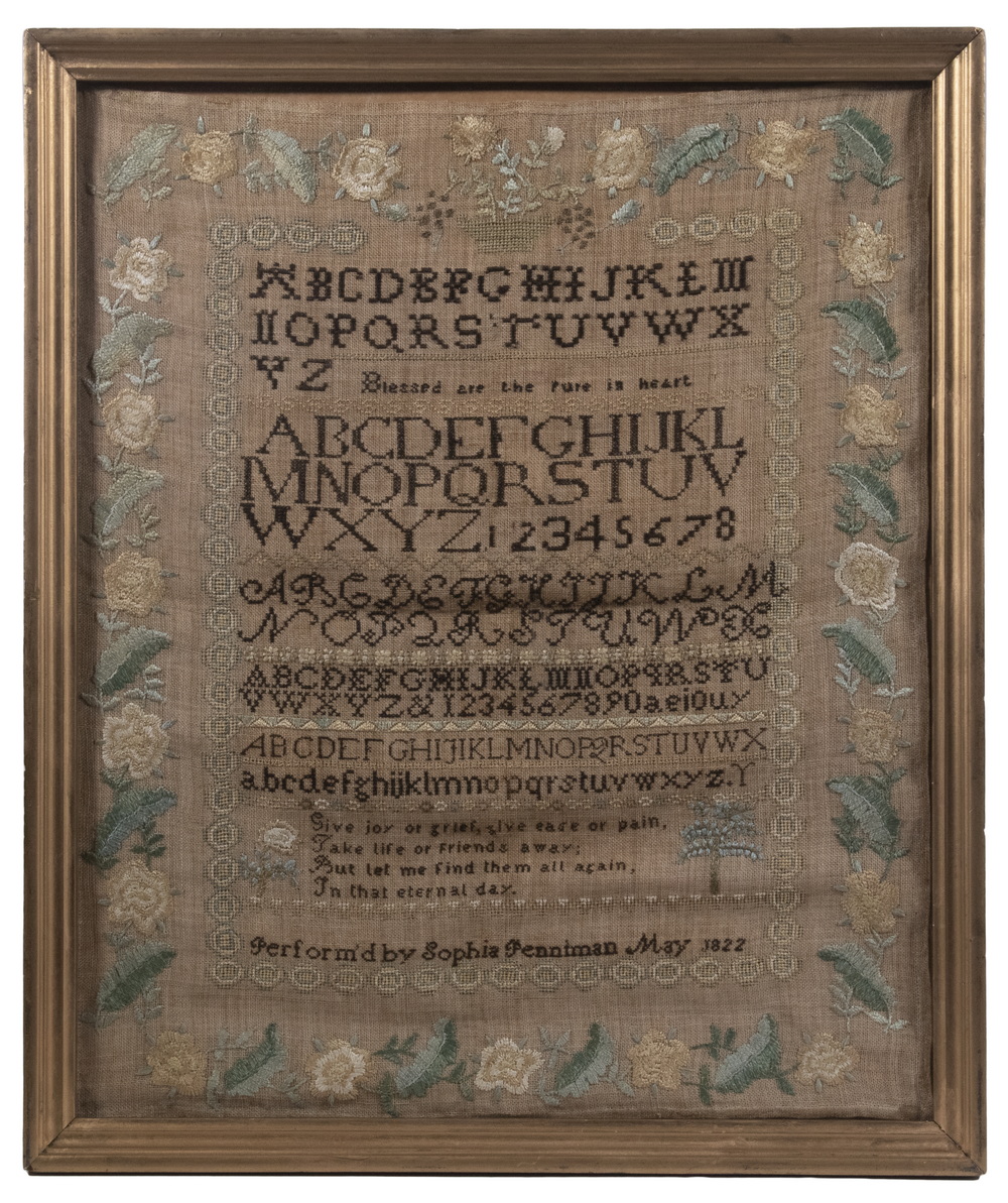 FRAMED SAMPLER Sophia Penniman, May