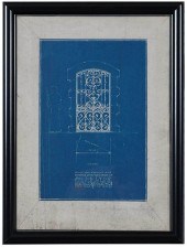 FRAMED SAMUEL YELLIN BLUEPRINT