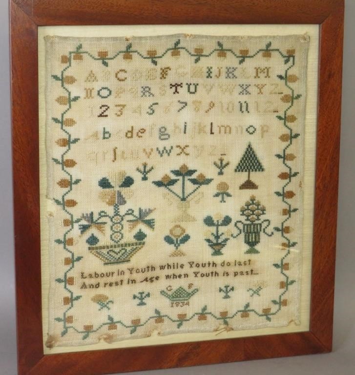 FRAMED SCHOOL GIRL SAMPLER BY