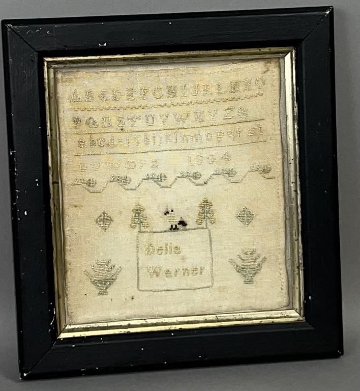 FRAMED SCHOOL GIRL SAMPLER HANKY BY