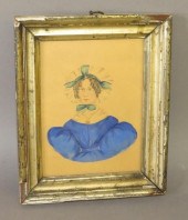 FRAMED SMALL WATERCOLOR PORTRA