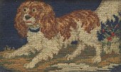 FRAMED SPANIEL NEEDLEPOINT 3 ½
