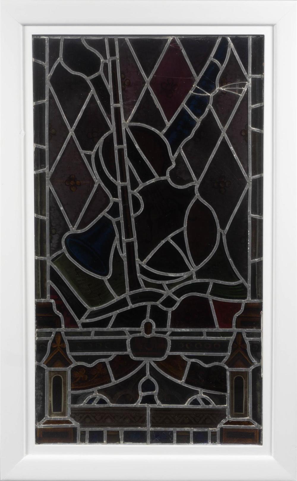 FRAMED STAINED GLASS PANEL OF