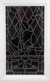 FRAMED STAINED GLASS PANEL OF