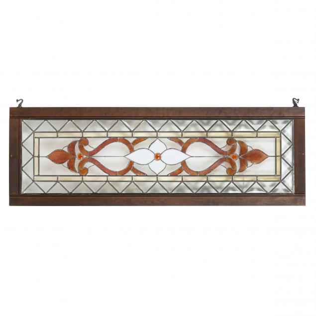 FRAMED STAINED GLASS WINDOW 20th