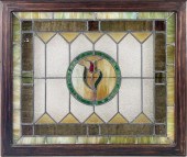 FRAMED STAINED GLASS WINDOW PA