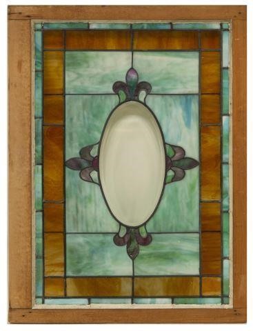 FRAMED STAINED & LEADED SLAG