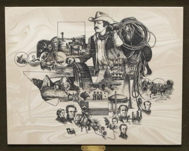 FRAMED TEXAS SESQUICENTENNIAL