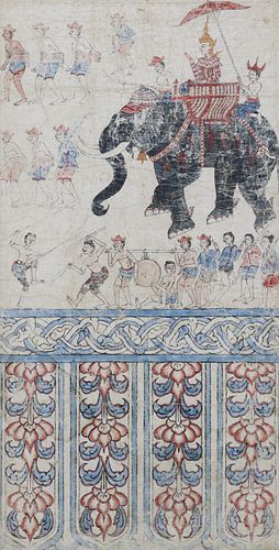 FRAMED THAI BUDDHIST NARRATIVE