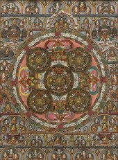 FRAMED TIBETAN BUDDHIST MANDAL