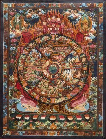 FRAMED TIBETAN BUDDHIST MANDALA