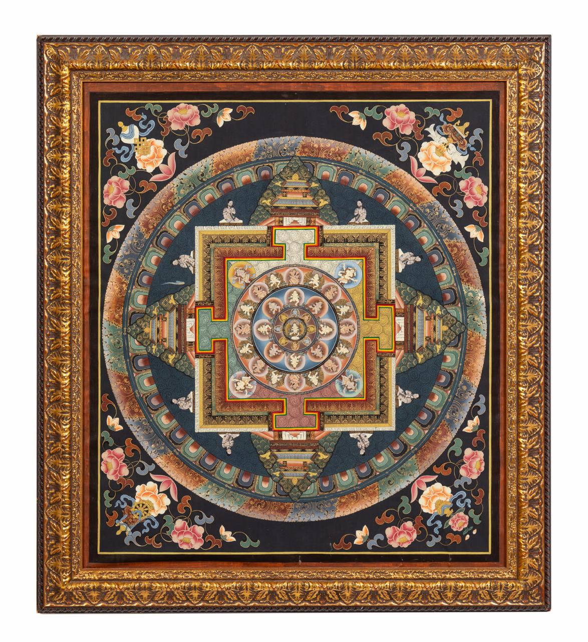FRAMED TIBETAN MANDALA PALACE