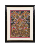 FRAMED TIBETAN THANGKA MAITREY