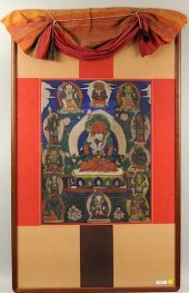 FRAMED TIBETAN THANGKA PAINTIN